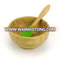 Baby Feeding Bamboo Suction Bowl- BPA Free Bamboo Kids Bowl and Spoon Set