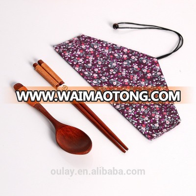 Wooden Personal Use Travel Portable Tableware Chopsticks Spoon Fork Gift Set Hot Sale Cutlery